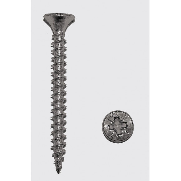 Sachet 34 vis agglo en acier zing tête fraisée fendue 3,5x20mm FORTFIX