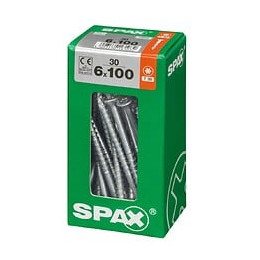 Lot De 30 Vis Acier Tête Fraisée Torx Spax, Diam.6 Mm X L.100 Mm