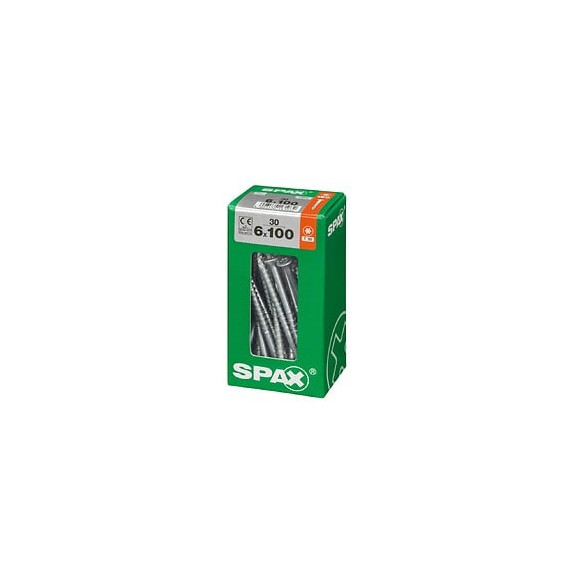 Lot De 30 Vis Acier Tête Fraisée Torx Spax, Diam.6 Mm X L.100 Mm