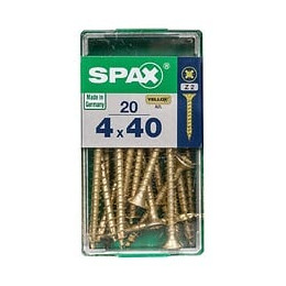 Lot De 20 Vis Acier Tête Fraisée Pozidriv Spax, Diam.4 Mm X L.40 Mm