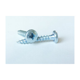 Sachet  20 vis agglo en acier zingué tête ronde fendue 4x25mm FORTFIX