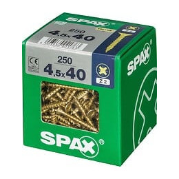 Lot De 250 Vis Acier Tête Fraisée Pozidriv Spax, Diam.4.5 Mm X L.40 Mm