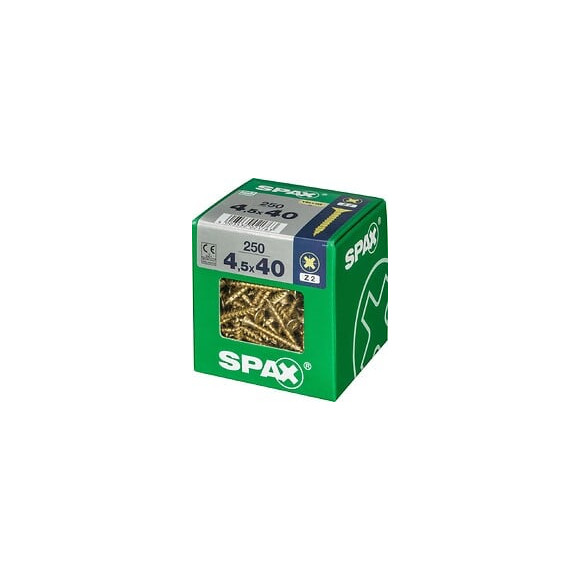 Lot De 250 Vis Acier Tête Fraisée Pozidriv Spax, Diam.4.5 Mm X L.40 Mm