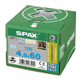 100 Vis Avec Filetage De Fixation 4,5x60 Spax Façade Inox A2 - Bois Résineux