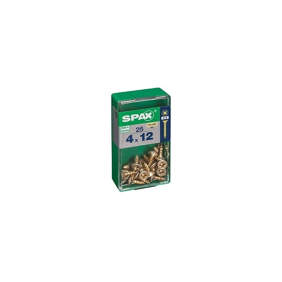 Lot De 25 Vis Acier Tête Cylindrique Bombée Pozidriv Spax, Diam.4 Mm X L.12 Mm