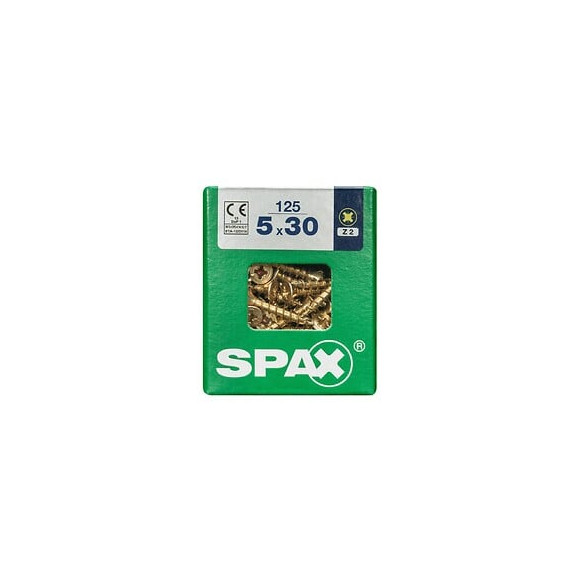 Lot De 125 Vis Acier Tête Fraisée Pozidriv Spax, Diam.5 Mm X L.30 Mm