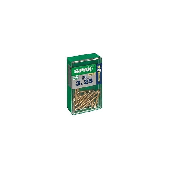 Lot De 25 Vis Acier Tête Fraisée Pozidriv Spax, Diam.3 Mm X L.25 Mm