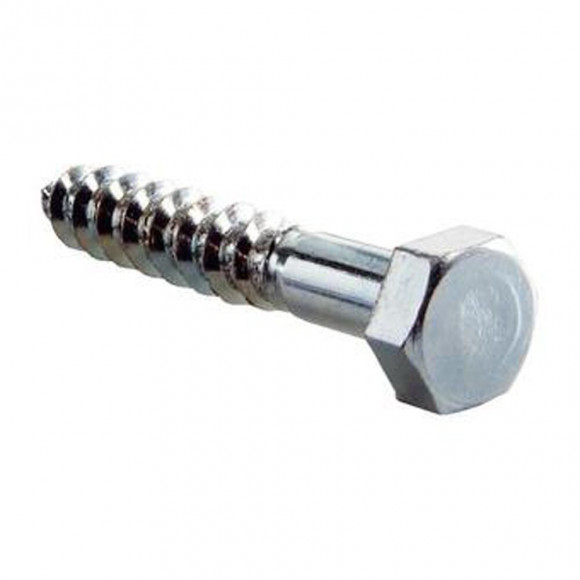 Sachet 10 tirefonds tête héxagonale acier zingué 6x30mm