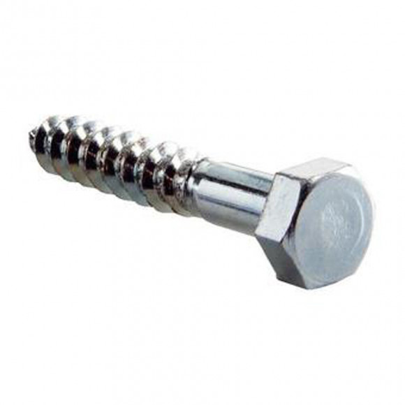 6 tirefonds tête hexagonale acier zingué 8x40mm