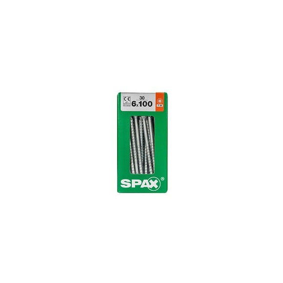 Lot De 30 Vis Acier Tête Fraisée Torx Spax, Diam.6 Mm X L.100 Mm