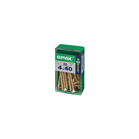 Lot De 20 Vis Acier Tête Fraisée Pozidriv Spax, Diam.4 Mm X L.40 Mm