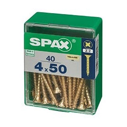 Lot De 40 Vis Acier Tête Fraisée Pozidriv Spax, Diam.4 Mm X L.50 Mm