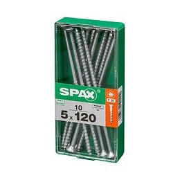 Lot De 10 Vis Acier Tête Autofraisée Plate Spax, Diam.5 Mm X L.120 Mm