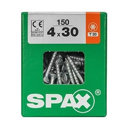 Lot De 150 Vis Acier Tête Fraisée Torx Spax, Diam.4 Mm X L.30 Mm