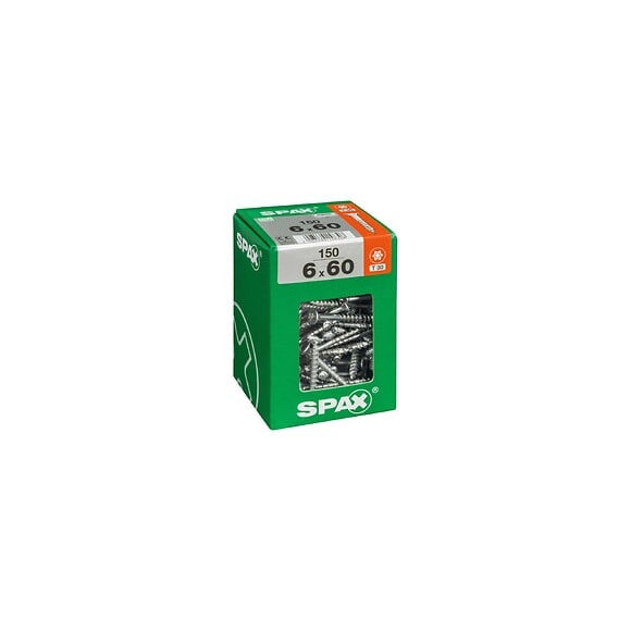Lot De 150 Vis Acier Tête Fraisée Torx Spax, Diam.6 Mm X L.60 Mm