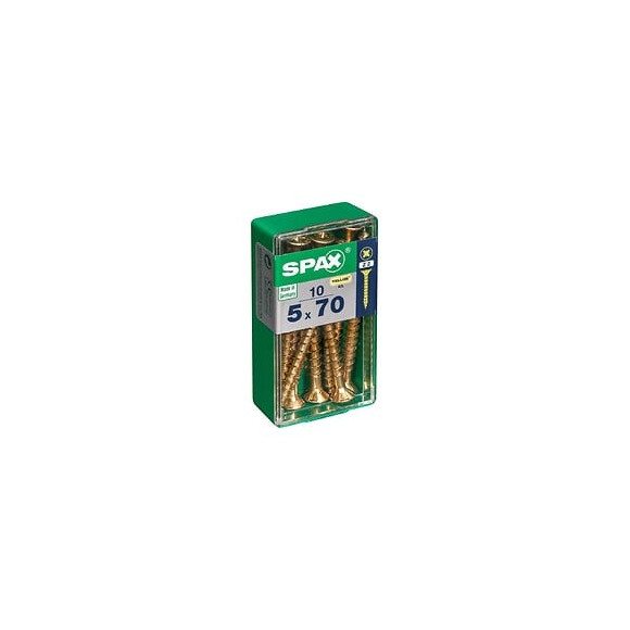 Lot De 10 Vis Acier Tête Fraisée Pozidriv Spax, Diam.5 Mm X L.70 Mm