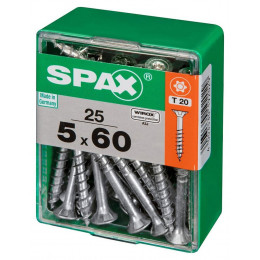 Lot De 25 Vis Acier Tête Autofraisée Plate Spax, Diam.5 Mm X L.60 Mm