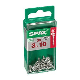 Lot De 30 Vis Acier Tête Cylindrique Bombée Spax, Diam.3 Mm X L.10 Mm