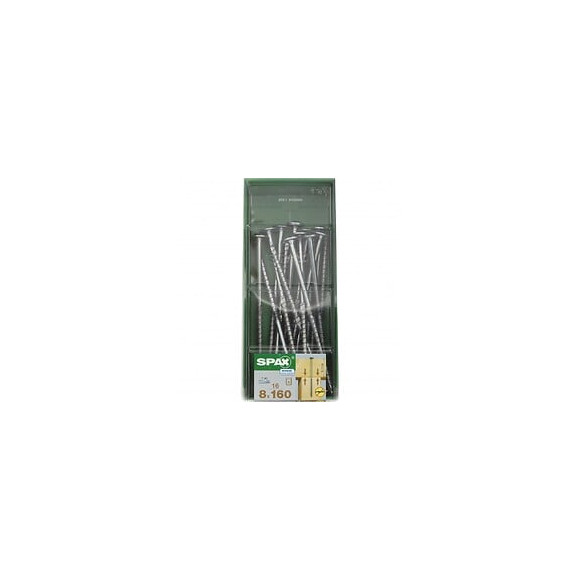Lot De 16 Vis Acier Torx Spax, Diam.8 Mm X L.160 Mm