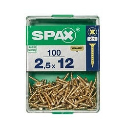 Lot De 100 Vis Acier Tête Fraisée Pozidriv Spax, Diam.2.5 Mm X L.12 Mm