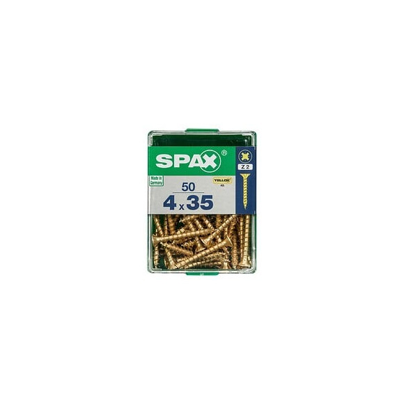 Lot De 50 Vis Acier Tête Fraisée Pozidriv Spax, Diam.4 Mm X L.35 Mm