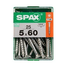 Lot De 25 Vis Acier Tête Autofraisée Plate Spax, Diam.5 Mm X L.60 Mm