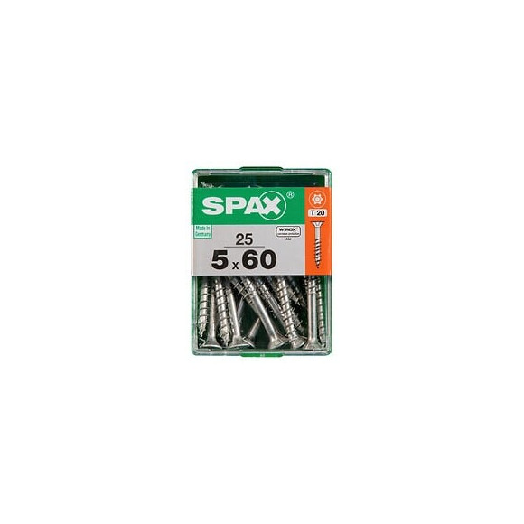 Lot De 25 Vis Acier Tête Autofraisée Plate Spax, Diam.5 Mm X L.60 Mm