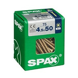 Lot De 75 Vis Acier Tête Fraisée Pozidriv Spax, Diam.4.5 Mm X L.50 Mm