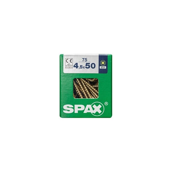 Lot De 75 Vis Acier Tête Fraisée Pozidriv Spax, Diam.4.5 Mm X L.50 Mm