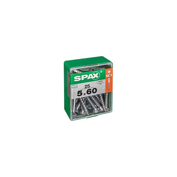 Lot De 25 Vis Acier Tête Autofraisée Plate Spax, Diam.5 Mm X L.60 Mm