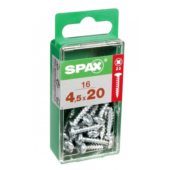 Lot De 16 Vis Acier Tête Ronde Torx Spax, Diam.4.5 Mm X L.20 Mm