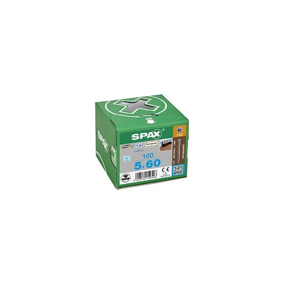 100 Vis Torx Autoforeuse 5x60 Spax-deck Inox A2 - Terrasse Bois Éxotique