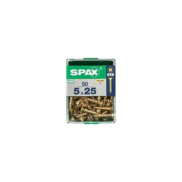 Lot De 50 Vis Acier Tête Fraisée Pozidriv Spax, Diam.5 Mm X L.25 Mm