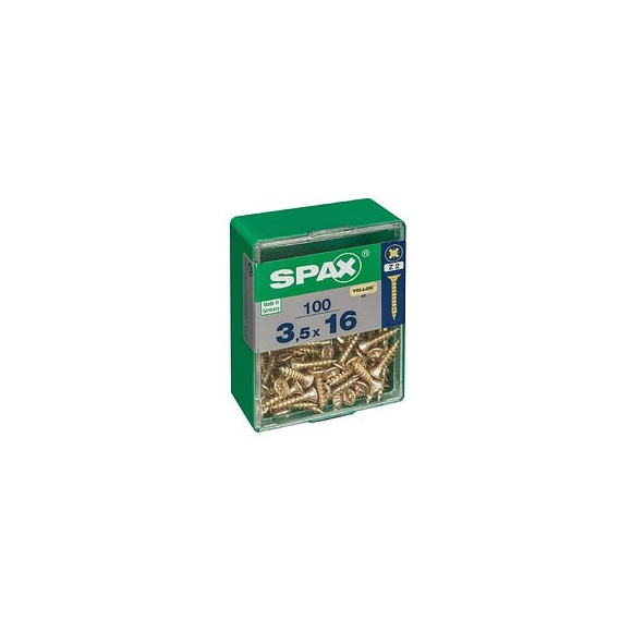 Lot De 100 Vis Acier Tête Fraisée Pozidriv Spax, Diam.3.5 Mm X L.16 Mm