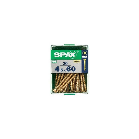 Lot De 30 Vis Acier Tête Fraisée Pozidriv Spax, Diam.4.5 Mm X L.60 Mm