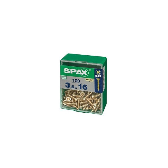 Lot De 100 Vis Acier Tête Fraisée Pozidriv Spax, Diam.3.5 Mm X L.16 Mm