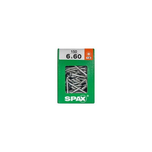 Lot De 150 Vis Acier Tête Fraisée Torx Spax, Diam.6 Mm X L.60 Mm