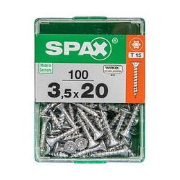 Lot De 100 Vis Acier Tête Autofraisée Plate Spax, Diam.3.5 Mm X L.20 Mm