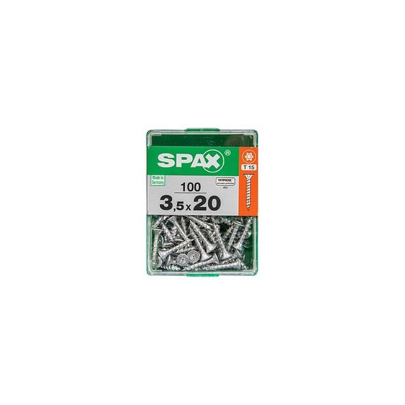 Lot De 100 Vis Acier Tête Autofraisée Plate Spax, Diam.3.5 Mm X L.20 Mm