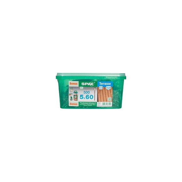 Lot De 500 Vis Terrasse Acier Tête Cylindrique Spax, Diam.5 Mm X L.60 Mm