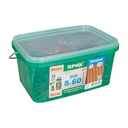 Lot De 500 Vis Terrasse Acier Tête Cylindrique Spax, Diam.5 Mm X L.60 Mm