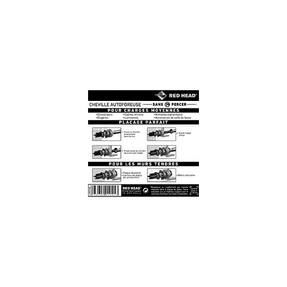 Lot De 25 Chevilles Et Vis À Visser Vix Red Head, Diam.12 X L.30 Mm