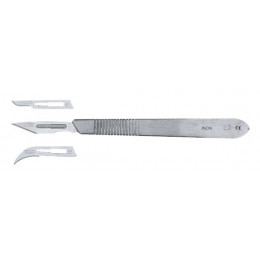 Scalpel Tout Inox Avec Assortiment De 3 Lames