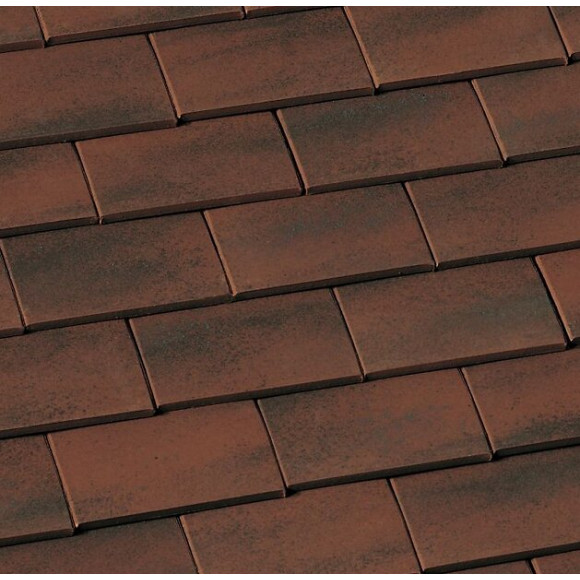 Demi-tuile de rive à rabat Droite Plate de Pays Rouge V