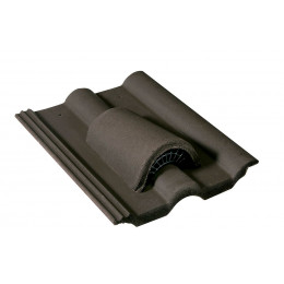 Tuile chatière grillagée Double Romane Brun