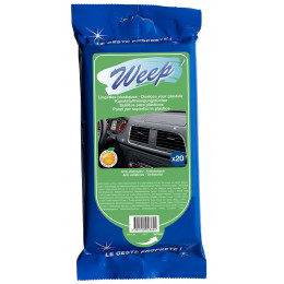 Lingettes nettoyantes plastiques auto weep x20