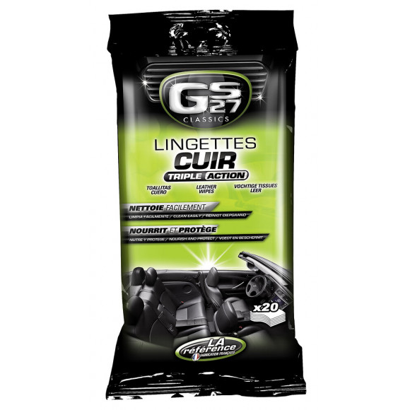 20 lingettes entretien cuir