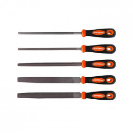 Dcraft - Lot De Limes À Métaux - 5 Limes - Longueur De Lame De 20 Cm - Kit Pour Travailler L'acier - Orange