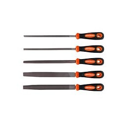 Dcraft - Lot De Limes À Métaux - 5 Limes - Longueur De Lame De 20 Cm - Kit Pour Travailler L'acier - Orange