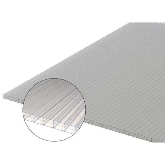 Plaque polycarbonate alvéolaire 16mm clair 800x98cm